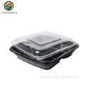 Disposable Food Grade Black 3 Compartments Microwave Bowls